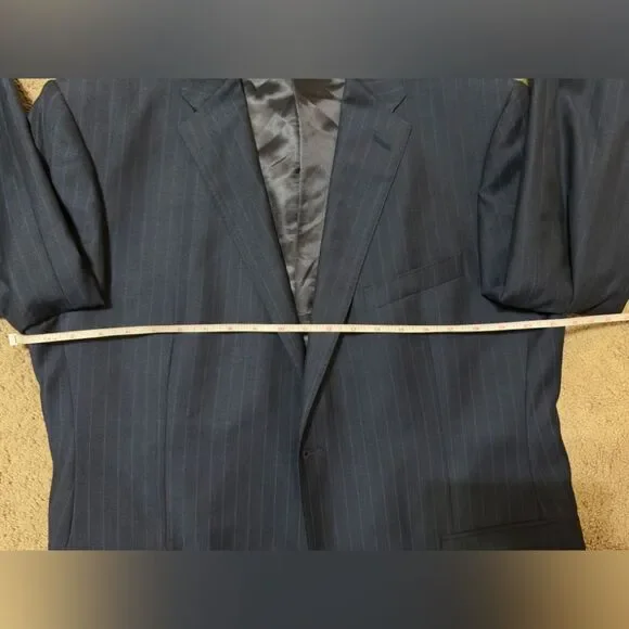 Ermenegildo Zenga Blue Pinstripe Blazer